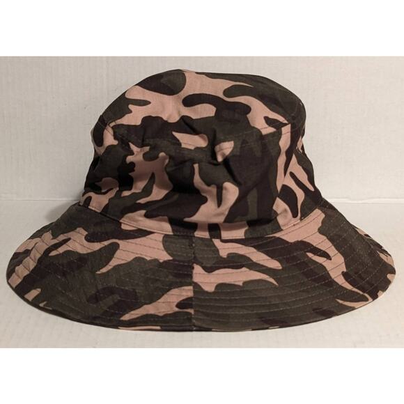 Smithsonian Bucket Hat NWT Green Brown Camo Butterfly Embroidery UPF 50+ Jungle - Picture 3 of 5